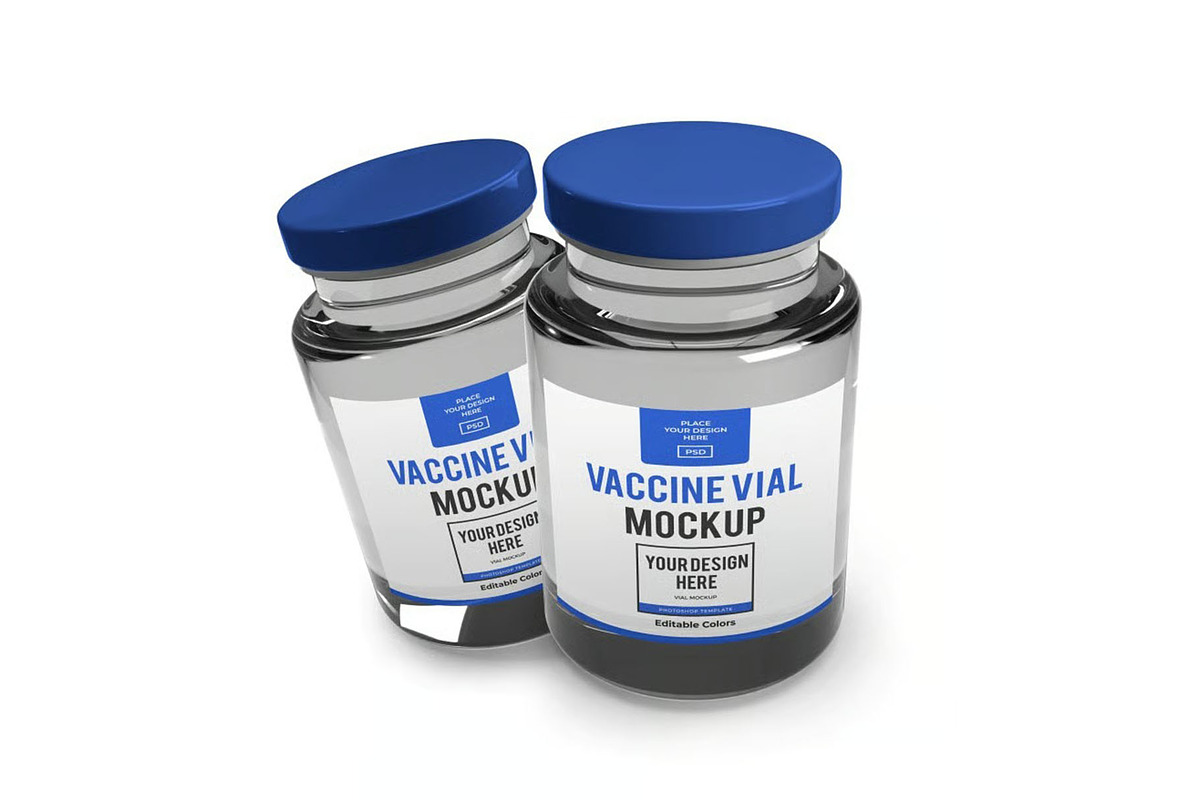 Vaccine Vial Mockup Template Set, a Packaging Mockup by DesignRushMarket (Photo 8 of 11)