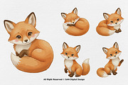 15 Bundle Watercolor Cute Fox Forest, an Animal Illustration by Morspective (Thumbnail 5 of 8)