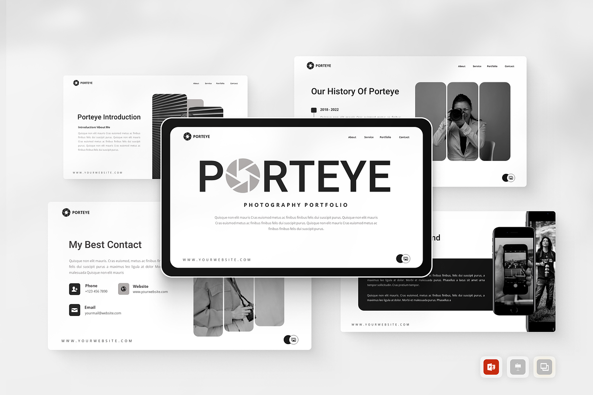 Photography Portfolio PowerPoint, a Presentation Template by Annora Studio (Photo 1 of 5)