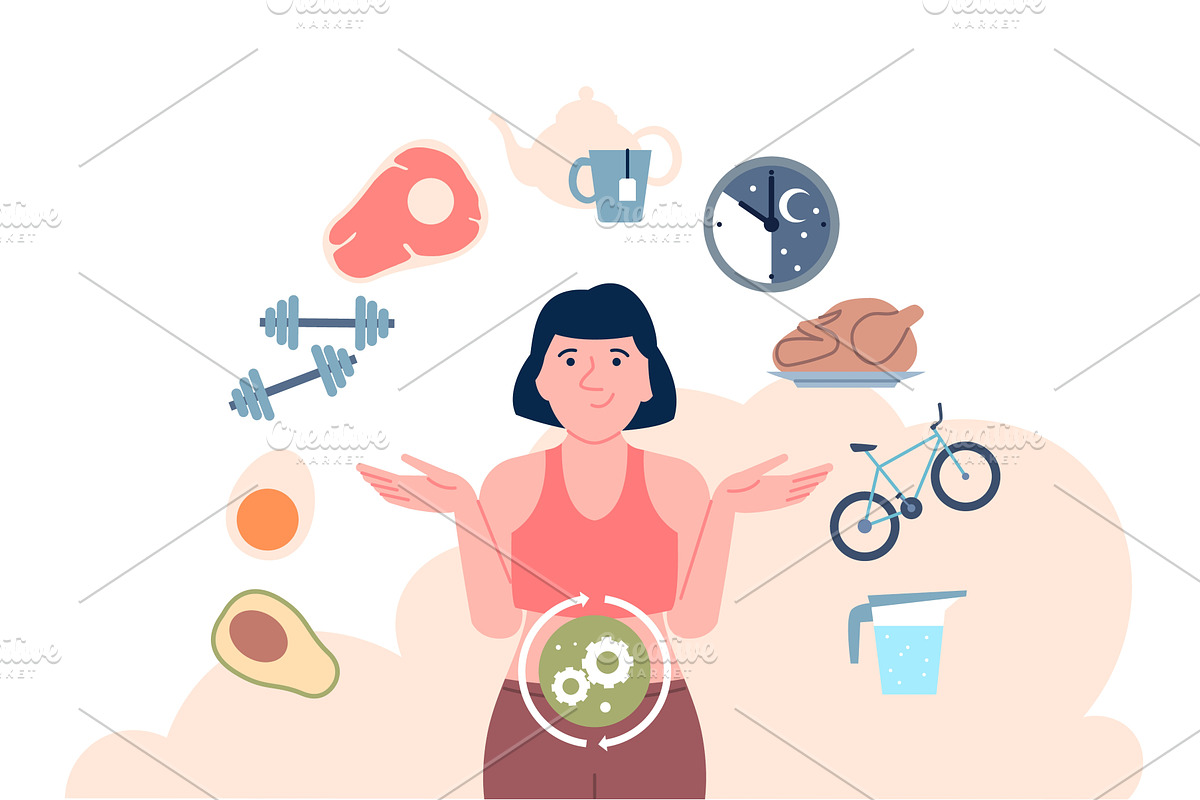 Human metabolism process. Metabolic, a Healthcare Illustration by LadadikArt