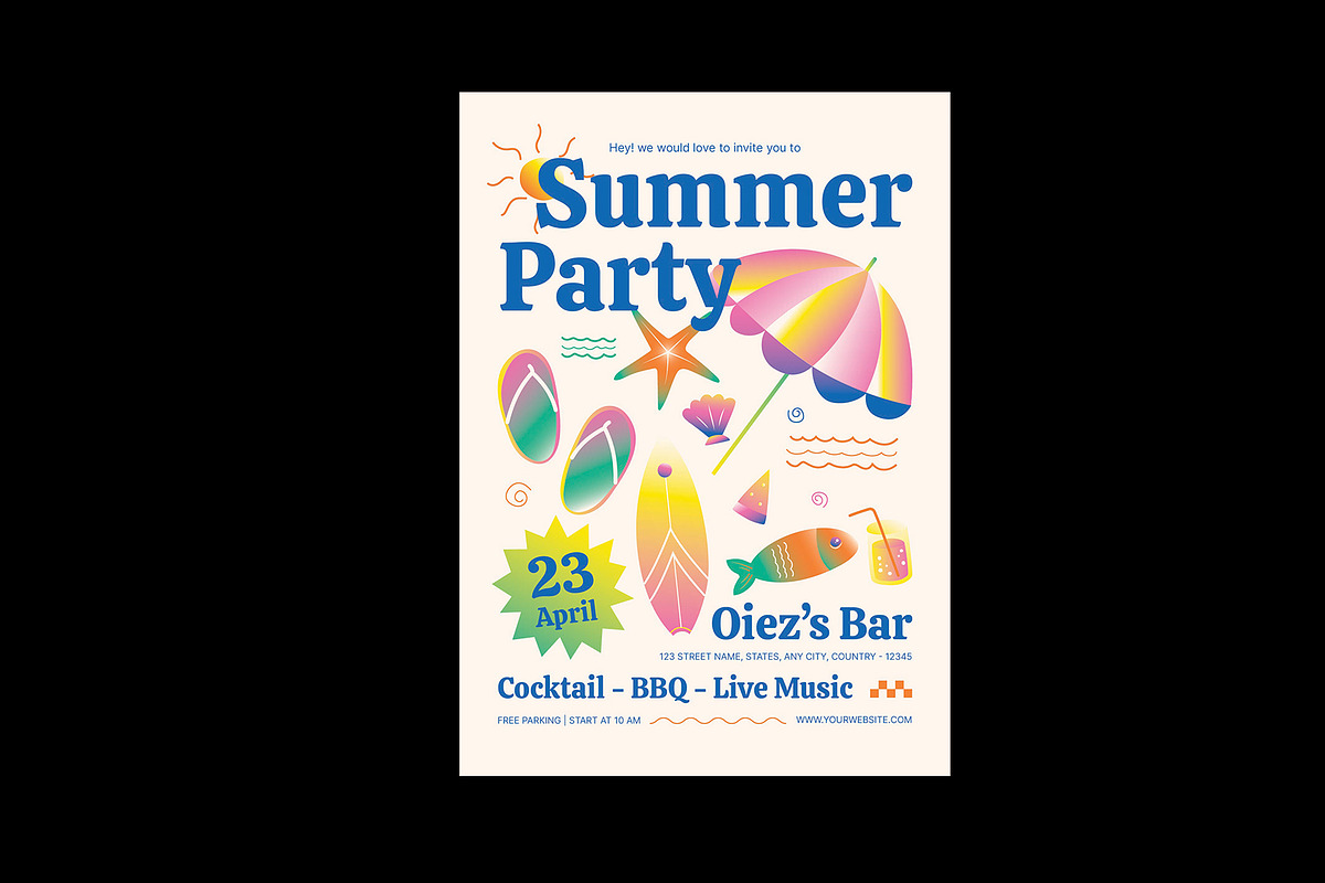 Summer Party Invitation preview 3
