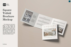 Square Trifold Brochure Mockup