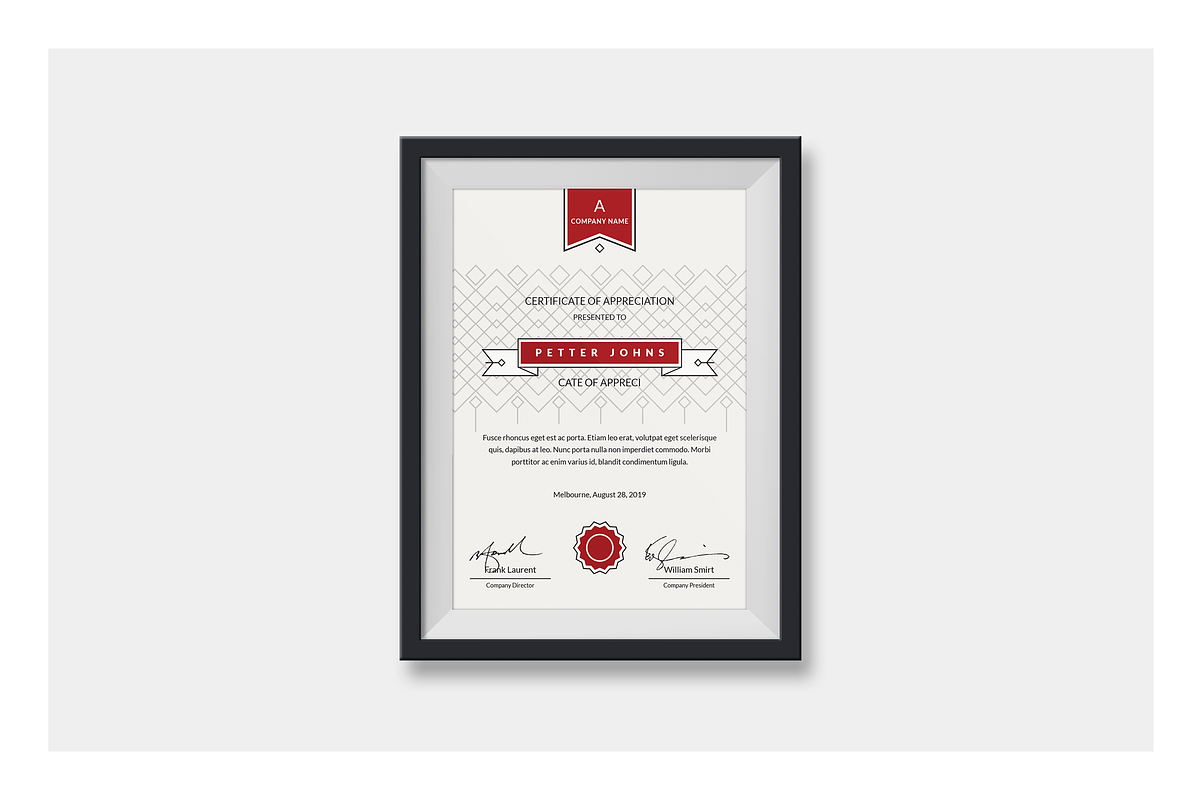 Simple Certificate, a Stationery Template by silukEight (Photo 5 of 9)