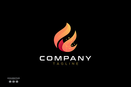 Letter F logo fire technology