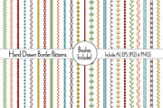 Hand Drawn Border Patterns, a Pattern Graphic by Melissa Held Designs (Thumbnail 1 of 4)