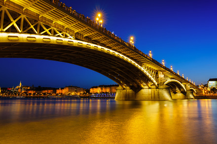View of bridges in Budapest, Hungary, an Architecture Photo by Landscape and travel