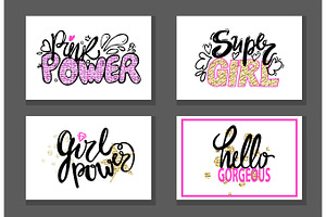 Pink Power Super Girl Gorgeous Graffiti Stickers