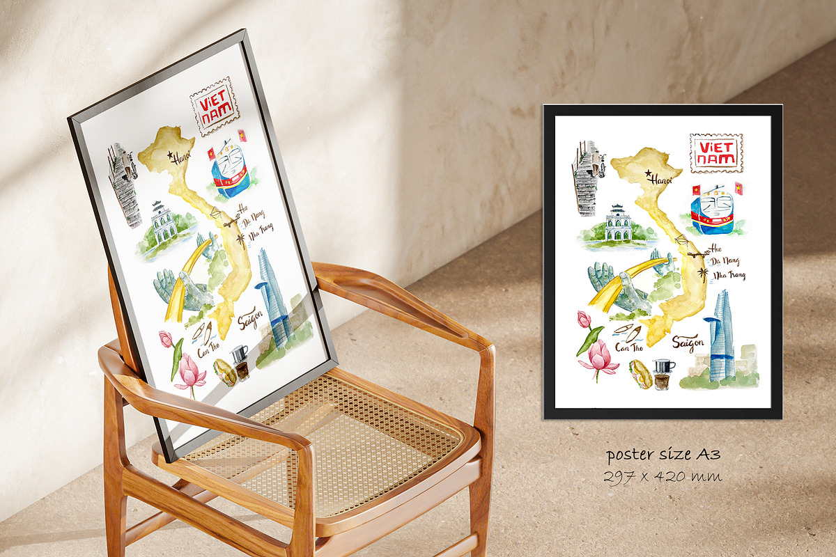 Watercolor - VIETNAM POSTER, a Decorative Illustration by bylin_illustration (Photo 2 of 3)