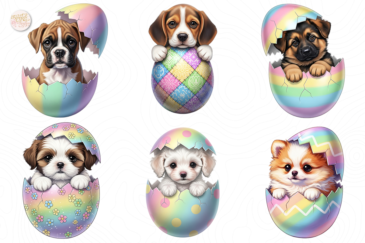 Easter Egg Shell Dogs PNG Clipart., an Animal Illustration by KennedyStudio (Photo 3 of 5)
