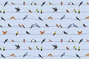 Birds sit on wires seamless patterns, a Pattern Graphic by Good Studio (Thumbnail 3 of 7)
