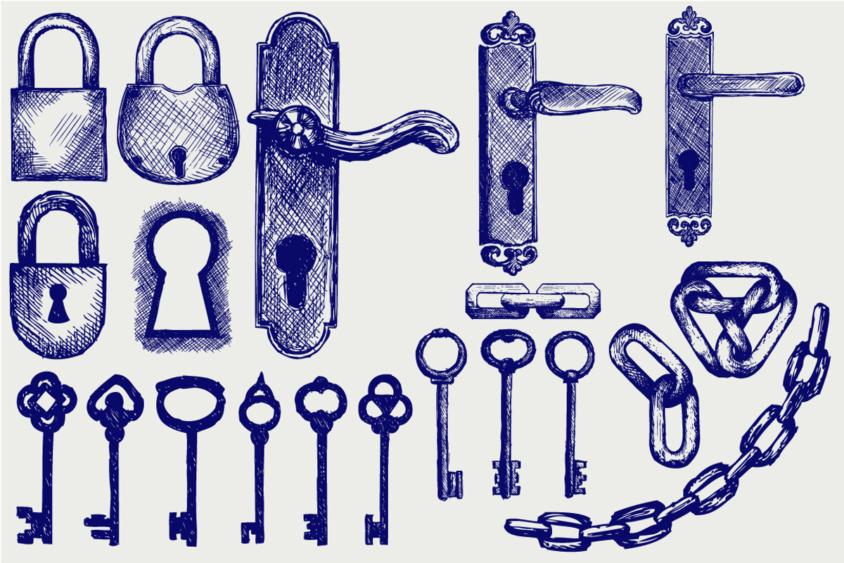 Locks and keys, an Object Graphic by LineworkStock