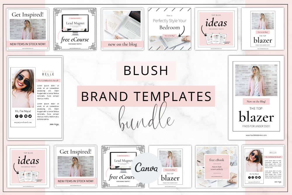 Canva Blush Brand Templates Bundle, a Websites & App Template by Lady ...