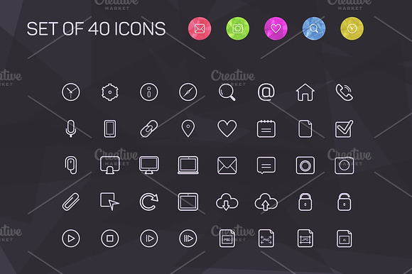 Thin Line Icons For Web And Mobile