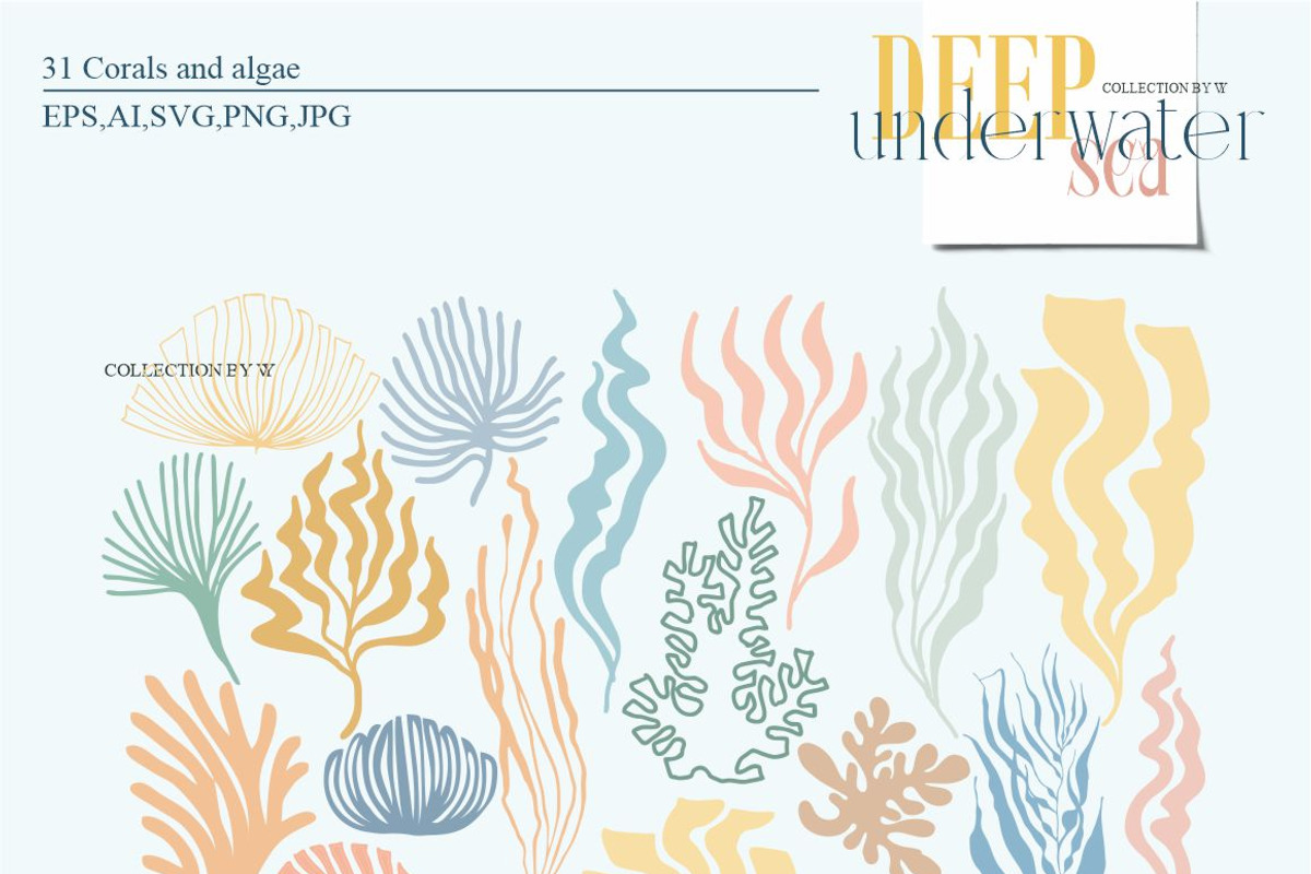 Deep underwater sea, an Animal Illustration by Collection by VY (Photo 12 of 14)