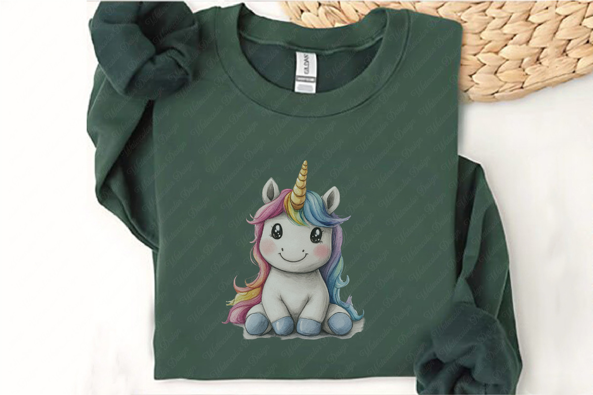 Watercolor Cute Unicorn Clipart, an Illustration by Watercolor design (Photo 11 of 11)