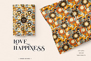 LOVE HAPPINESS. Hippie patterns, a Texture Illustration by Spark Studio Brushes (Thumbnail 3 of 10)