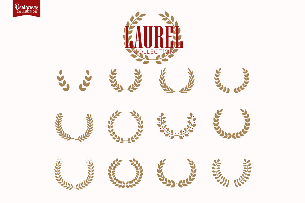 Premium Laurel Wreath Flora theme, an Illustration by VectorBakery (Photo 2 of 4)
