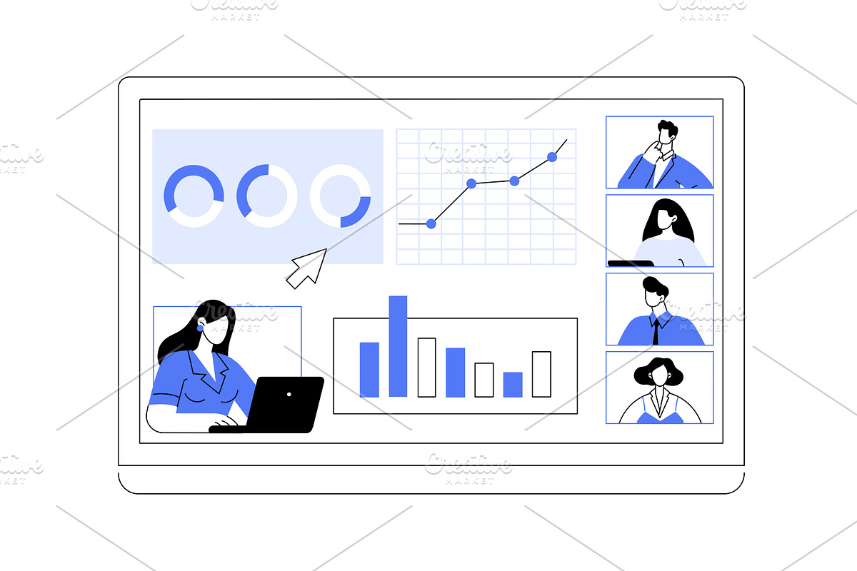 Screen sharing isolated cartoon, an Illustration by Visual Generation