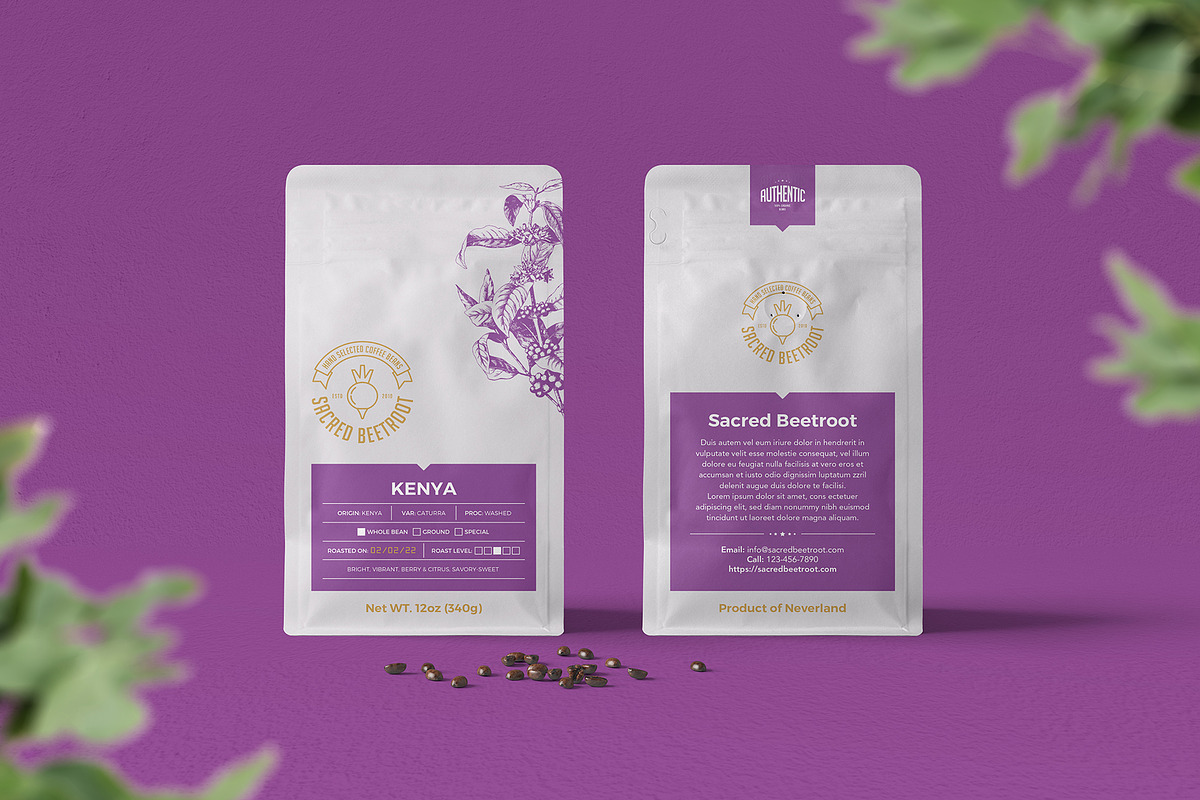 Sacred Beetroot Coffee Bag Ai, a Marketing Template by fisihsani (Photo 4 of 7)