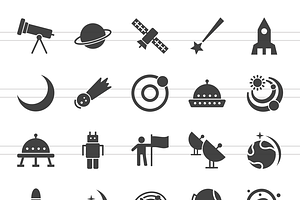 50 Astronomy Glyph Icons