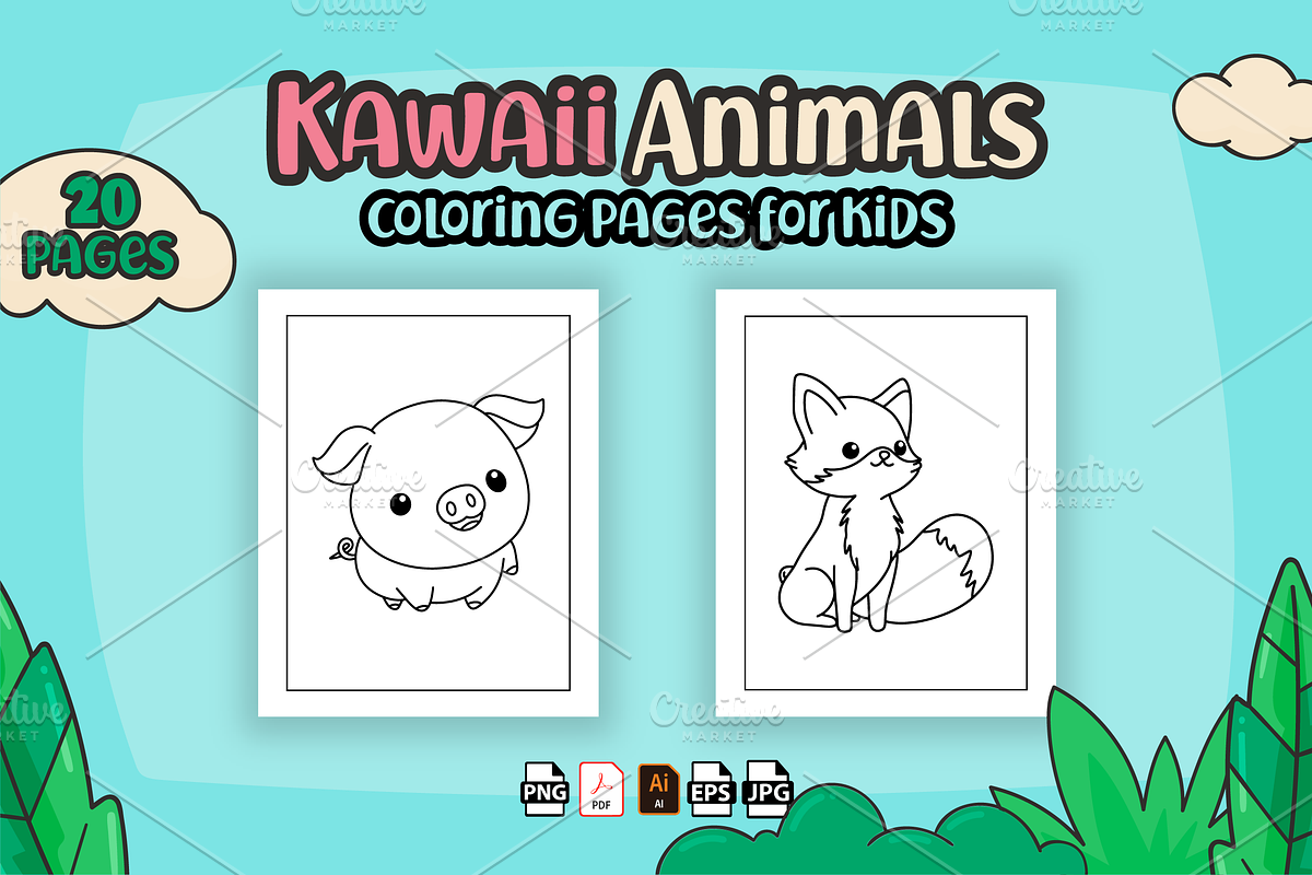 Kawaii Animals Coloring Pages, an Animal Illustration by Sultana177 (Photo 3 of 3)