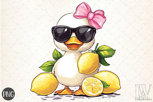 Watercolor Cute Baby Duck PNG, an Illustration by Libby Wishes
