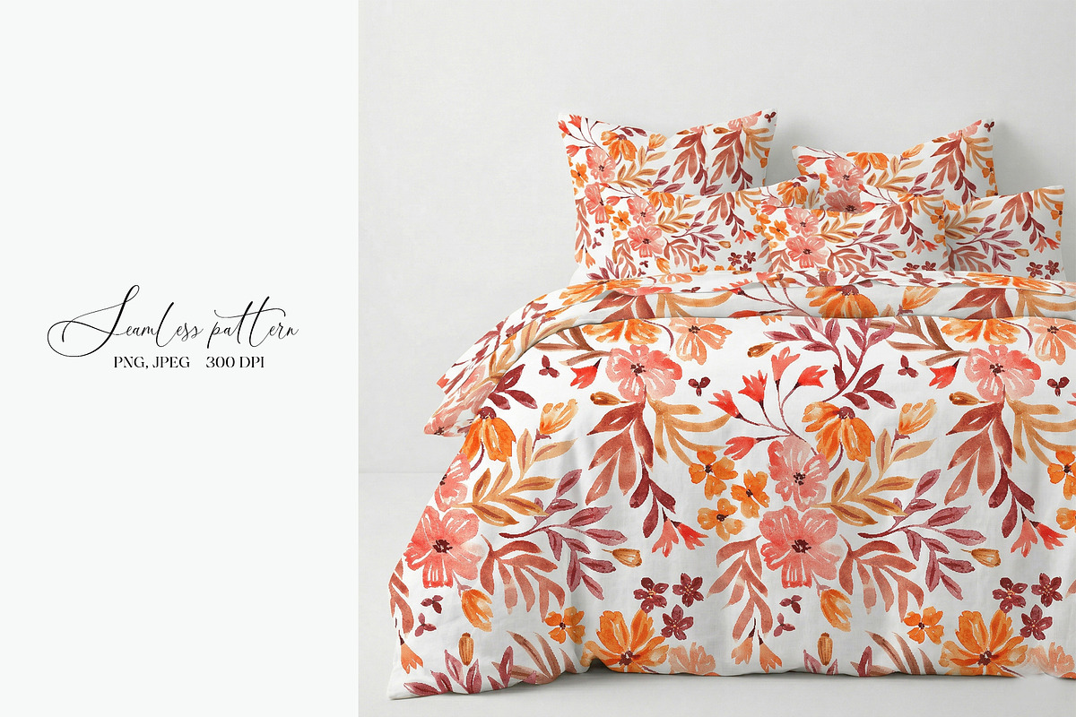 Fall floral seamless pattern, a Pattern Graphic by SirenaArt (Photo 15 of 19)