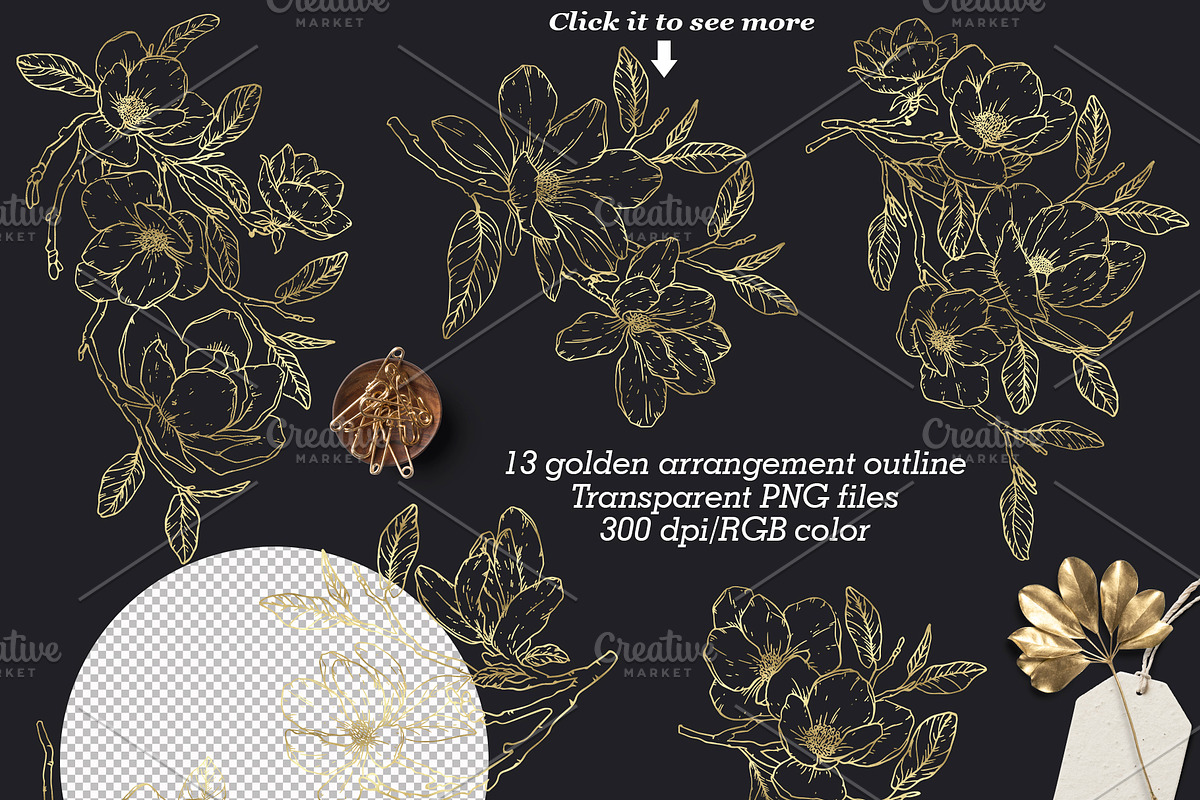 Magnolia Graphic Collection, a Decorative Illustration by Elly Studio (Photo 3 of 14)
