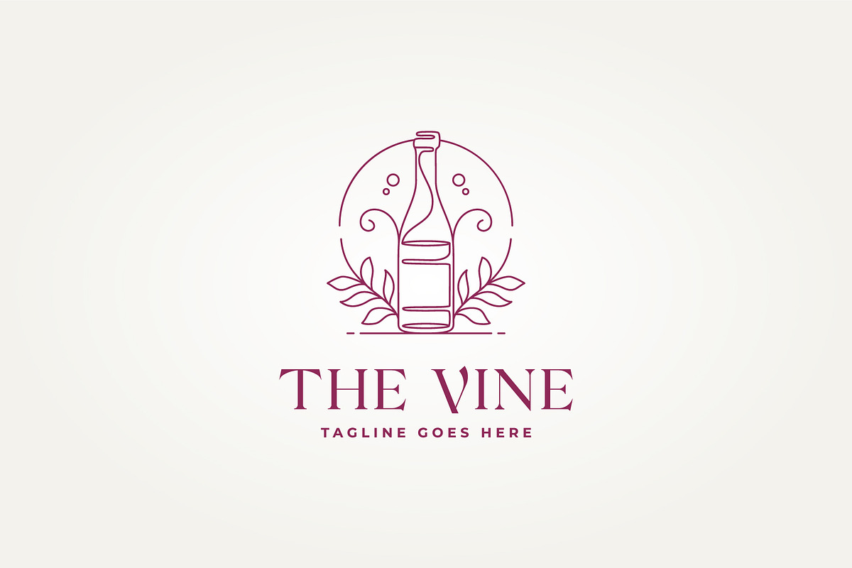 wine bar continuous line drawing, a Branding & Logo Template by Blazybone (Photo 1 of 2)