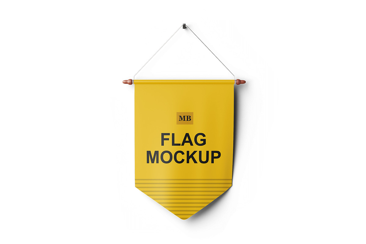 Pennant Flag Mockup, a Merchandise Mockup by mockupbuys (Photo 3 of 3)