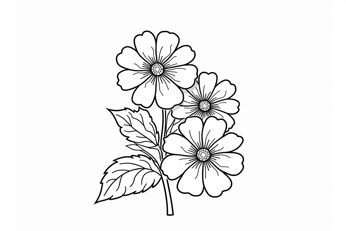 Flower Outline Art Printable Pack, an Illustration by BIPLOB EXPERT (Photo 4 of 9)