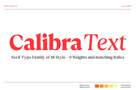 Calibra Text 18 Fonts- Save 40%, a Serif Font by Mulkan Nazir