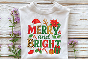 Merry and Bright Christmas PNG, an Illustration by CraftArtStudio (Thumbnail 3 of 4)