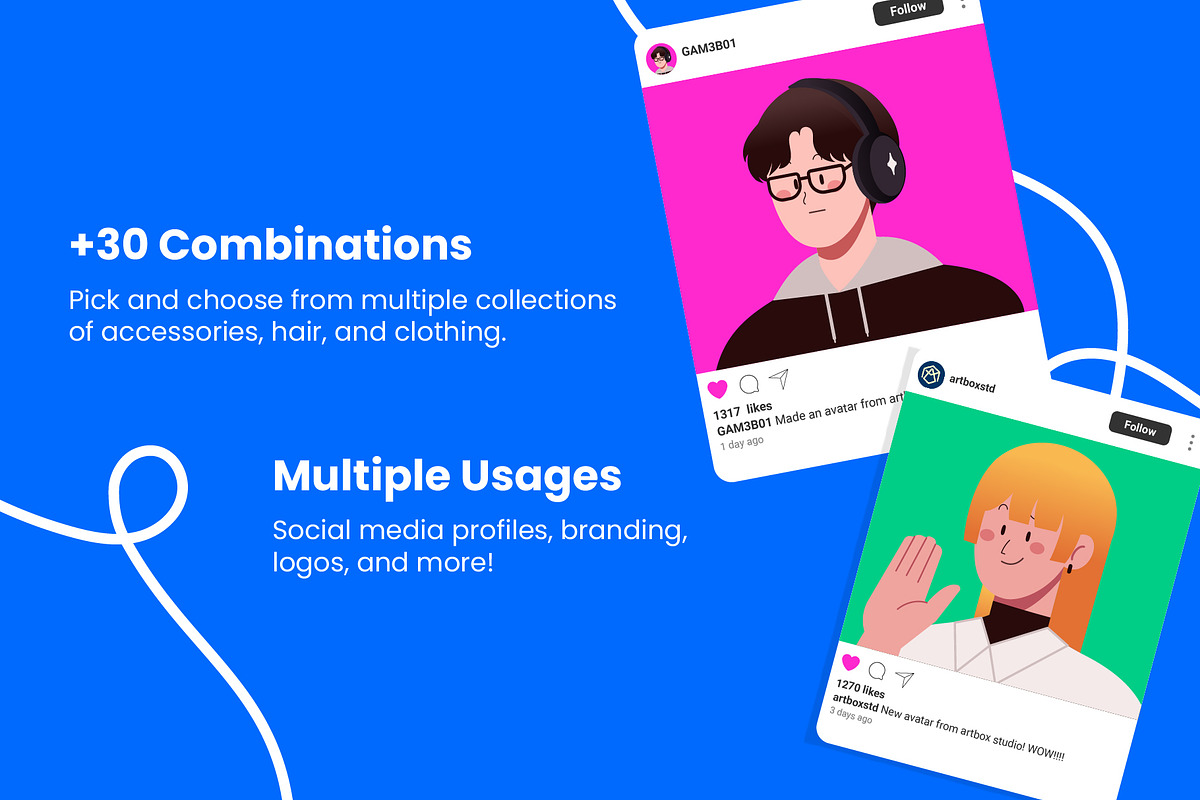Customizable Avatar Icons, a Person Illustration by Artbox Studio (Photo 2 of 3)