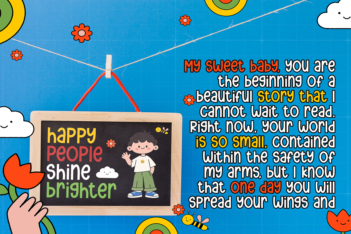 Birthday Holiday Display Font, a Sans Serif Font by Templatiostudio (Photo 9 of 12)