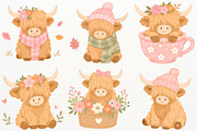 Highland Cow Clipart Farm Animal PNG, an Animal Illustration by SugarCloudStudioArt (Thumbnail 2 of 6)
