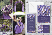 Violet Wedding invitation set, an Invitation Template by digital_essence (Thumbnail 4 of 4)