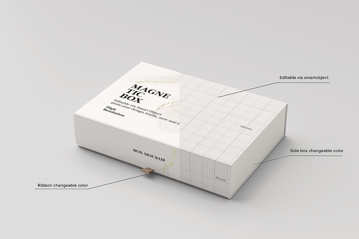 Magnetic Gift Box Mockup, a Packaging Mockup by graphicpages (Photo 3 of 9)