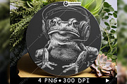 Frog Wearing Headphones Music Lover, a Background Graphic by LaseredNinja (Thumbnail 5 of 7)