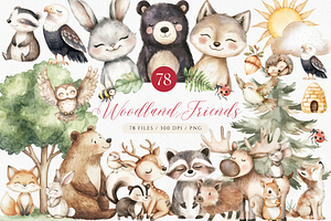 Woodland Animal Clipart, an Animal Illustration by ClipArtCharm