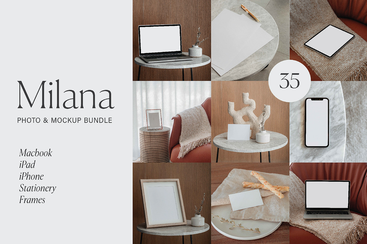 Milana Mockup Bundle, a Books & Magazine Mockup by Frame Space Studio (Photo 1 of 8)