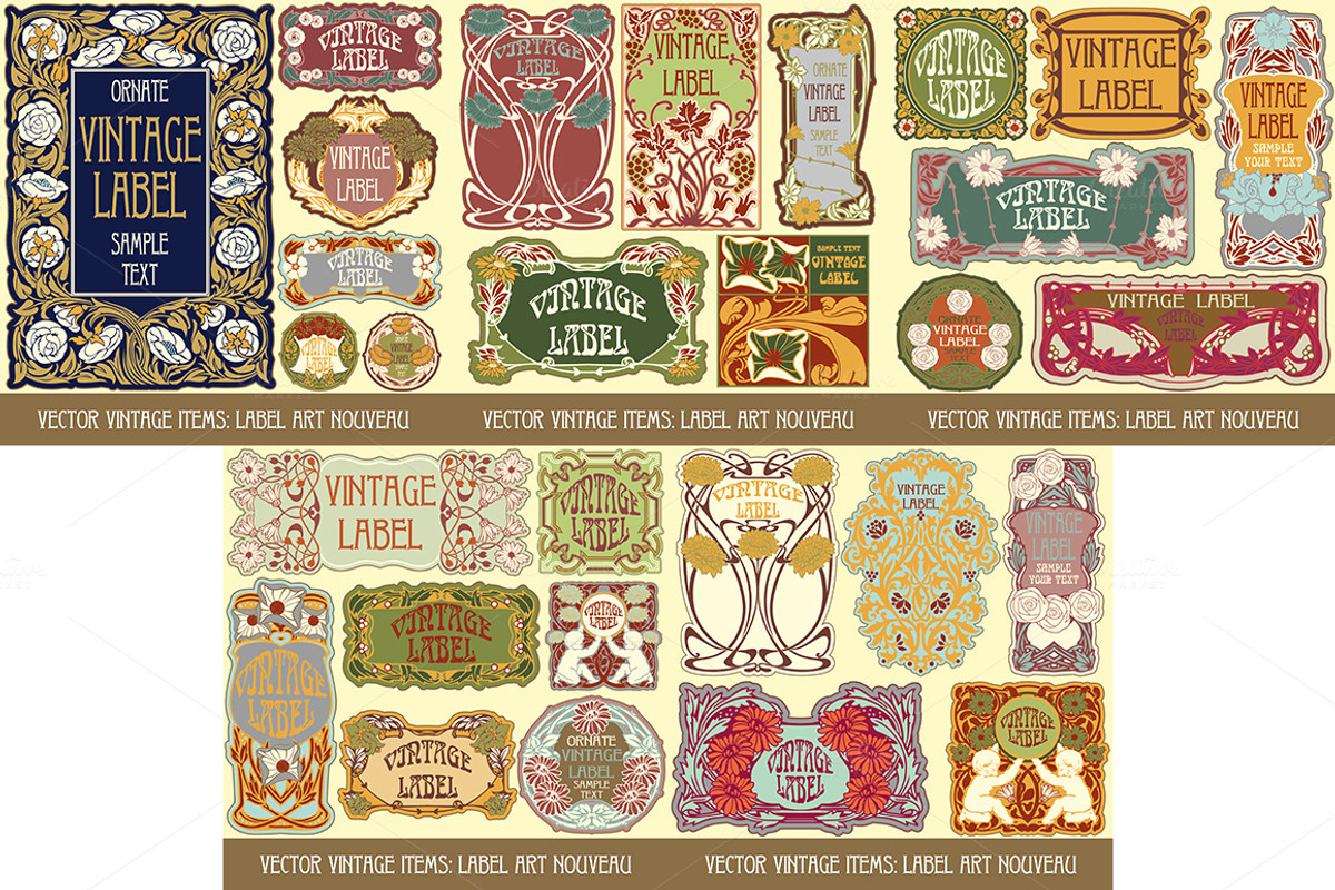 Label Art Nouveau - mega set, a Decorative Illustration by Stanislav Kharchevskyi (Photo 4 of 12)