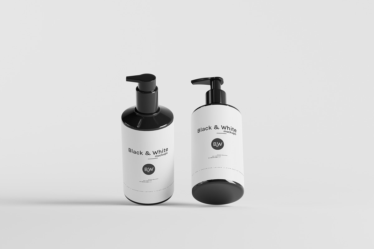 Black & White Mockups - Pump Bottles, a Packaging Mockup by pmvch (Photo 3 of 160)