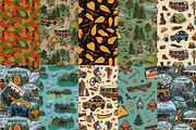 35 Retro Camping patterns, a Pattern Graphic by DGIM studio (Thumbnail 2 of 6)