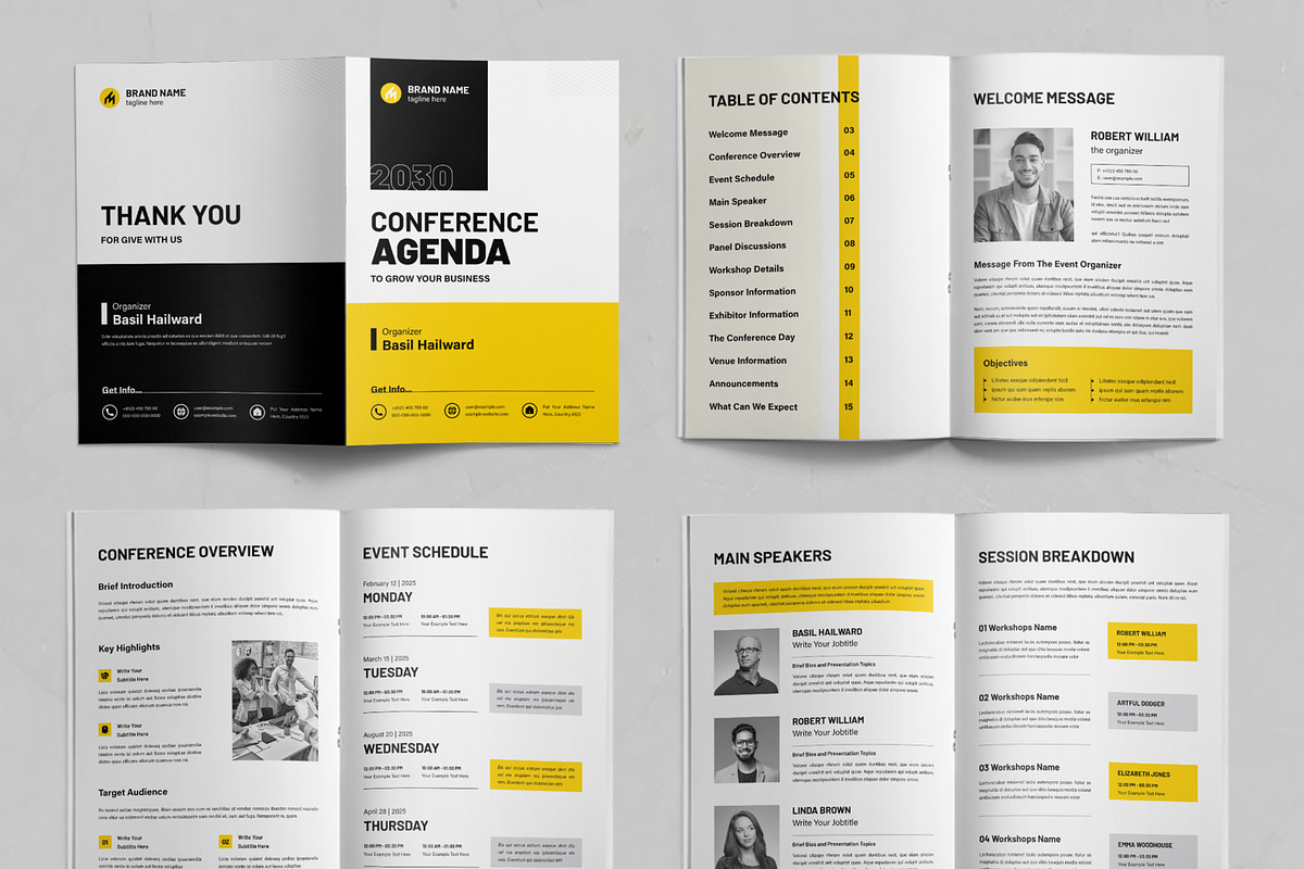 Conference Agenda Design Template, a Brochure Template by ContestDesign (Photo 2 of 3)
