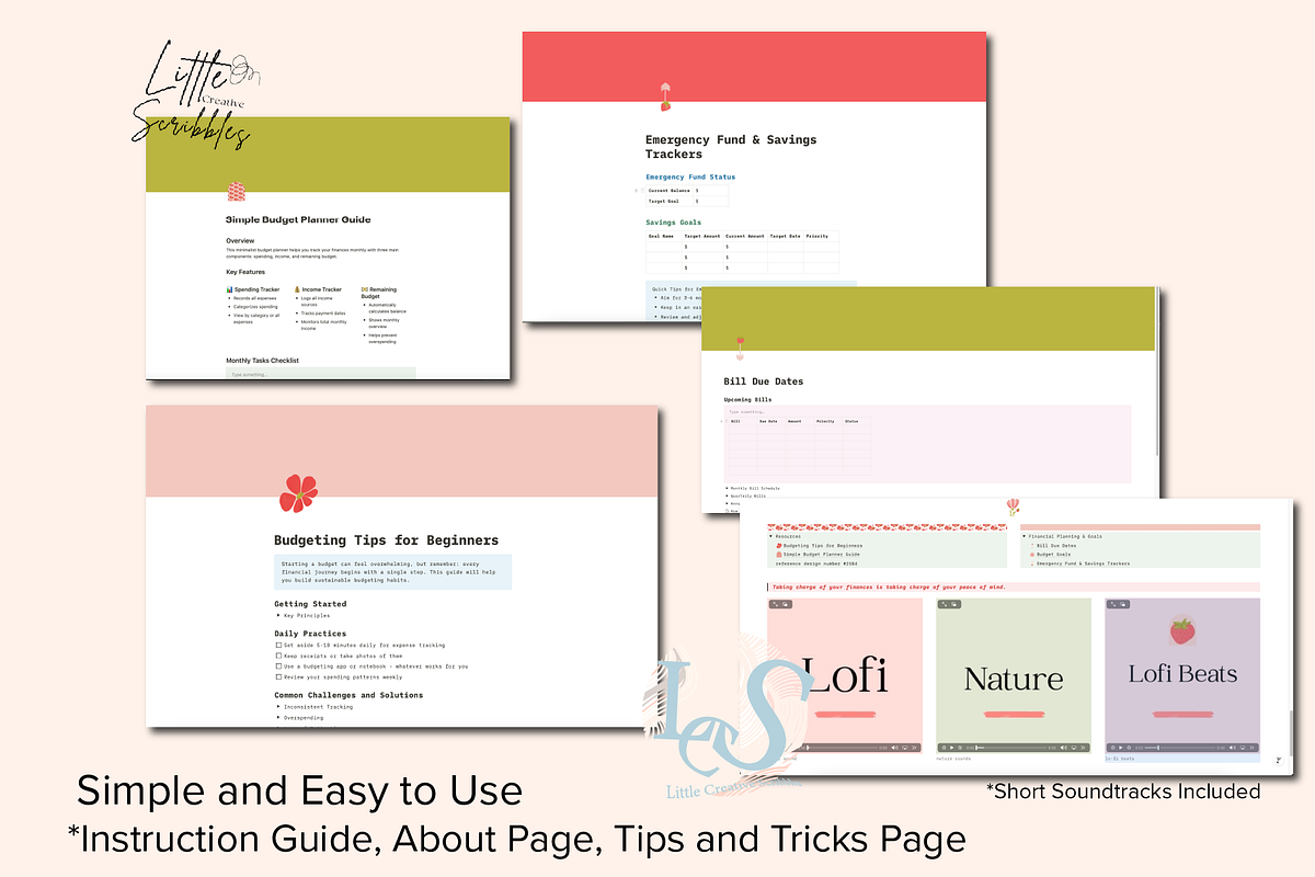Notion Finance Tracker Template, a Landing Page Template by Little Creative Scribbles (Photo 5 of 7)
