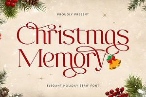 Christmas Memory - Christmas Font, a Serif Font by Umitype