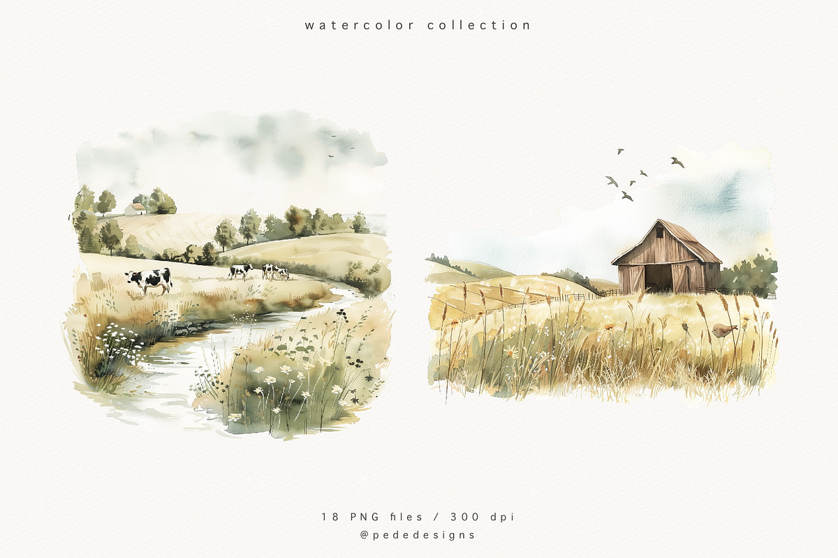 Farm Landscape, a Decorative Illustration by PeDe Designs (Photo 10 of 20)