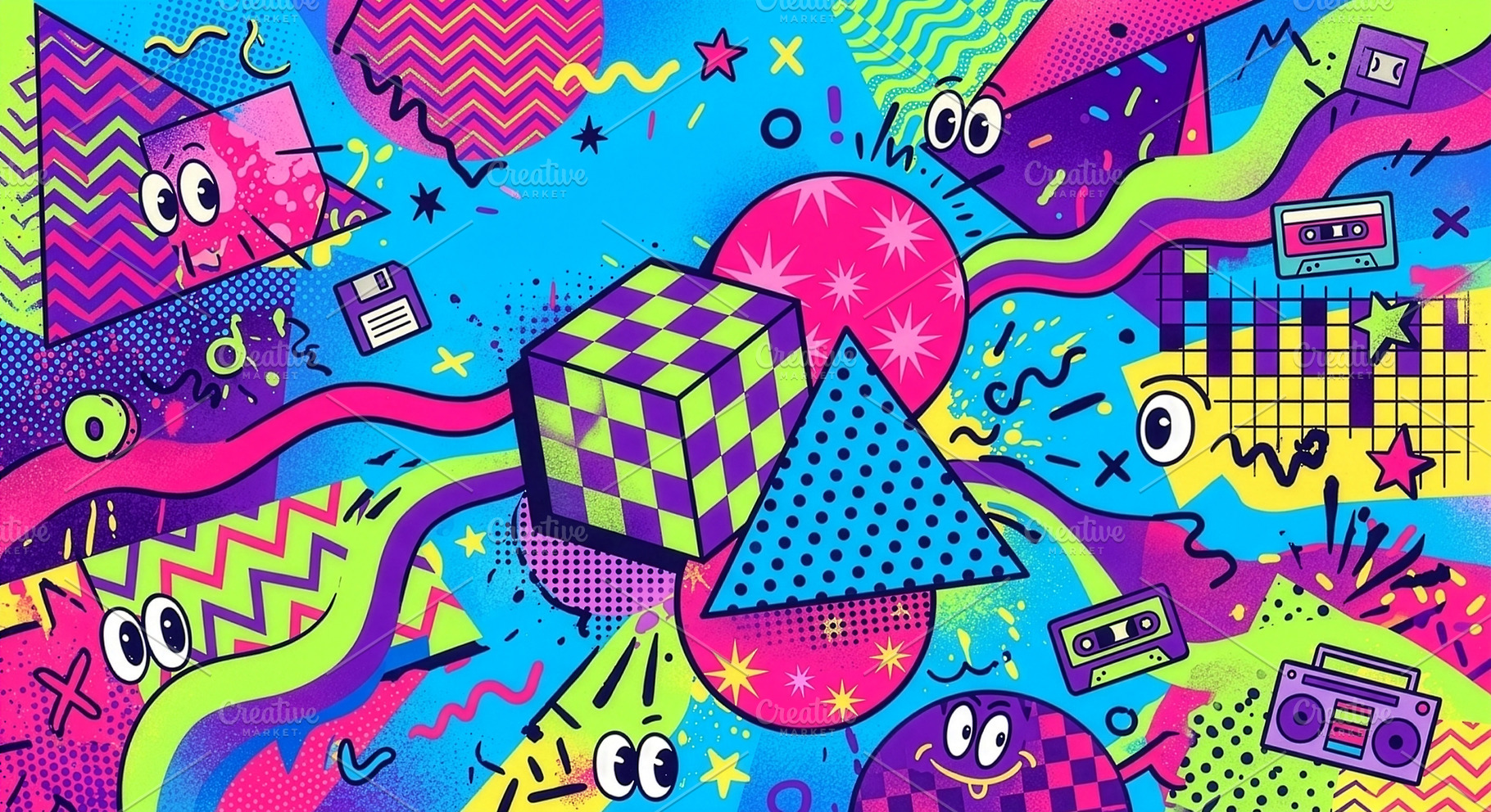 Pop art comic style background with, a Holiday Photo by Imaginarium