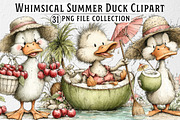 Whimsical Summer Ducks Clipart, an Illustration by Dream Creation (Thumbnail 1 of 5)